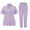 A006-Purple, variant on Scrubs for Women Scrub Set Stretch V-Neck Collar Nurse Uniforms Short-Sleeved Long Pants Workwear with Pockets Wine M