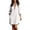 White, variant on Women's Elegant Casual Vacation-Style Long-Sleeve Shirt Dress Fall with Two Pockets White XL