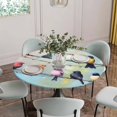 thumbnail image 5 of Colorful Birds Round Tablecloth for 36-44 Inch Tables, Fitted Table Cover with Elastic Edge, Modern Oil Painting Art Waterproof Outdoor Table Cloth Protector for Patio Garden Dinner Picnic, 5 of 9