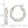 thumbnail image 3 of Sterling Silver Twisted And Textured Hoop Earrings (20.6 X 20.1) Made In India qe14165, 3 of 5