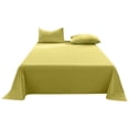 thumbnail image 2 of weibbin Three Piece Set Of Washed Cotton Bed Sheets Solid Color Pattern Bed Sheet Single Piece 2 X Pillowcase 1 X Bed Sheet 90.55x98.42 Inches, 2 of 6