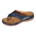 thumbnail image 1 of DAFEI Women's Flip Flops Stylish Woven Decorative Cork Sole Flat Sandals, 1 of 8