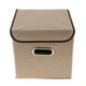 thumbnail image 1 of Cesta de almacenamiento de contenedores de tela con tapa, DVD, CD, libro, álbum de fotos, caja de soporte, juguetes para mascotas, muñecas, caja organ Beige Baoblaze Cesta de almacenamiento de cubos, 1 of 8