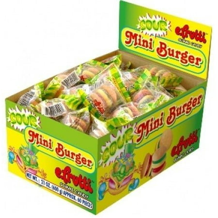 Burger Gummies - E-Frutti Sour Gummy Burgers Candy, 21 Oz.