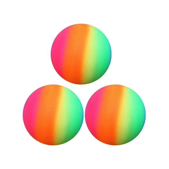 3pcs Ball Strong Pretty Colorful Rainbow Sports Ball Bounce Play Ball for Playground Outdoor