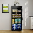 thumbnail image 4 of Panana Wooden Storage Cabinet, Narrow Pantry Cabinets Free Standing Tall Storage Cabinet with 2 Doors and Shelves (Black), 4 of 7