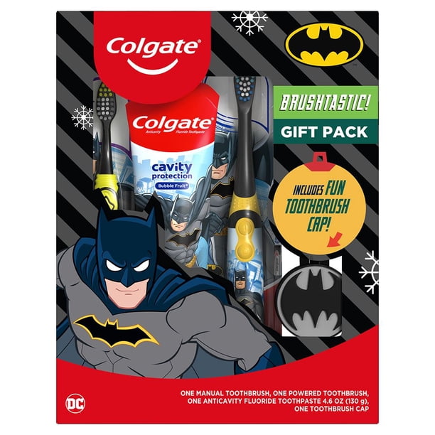 Colgate Kids Toothbrush Set with Toothpaste, Batman Gift Pack