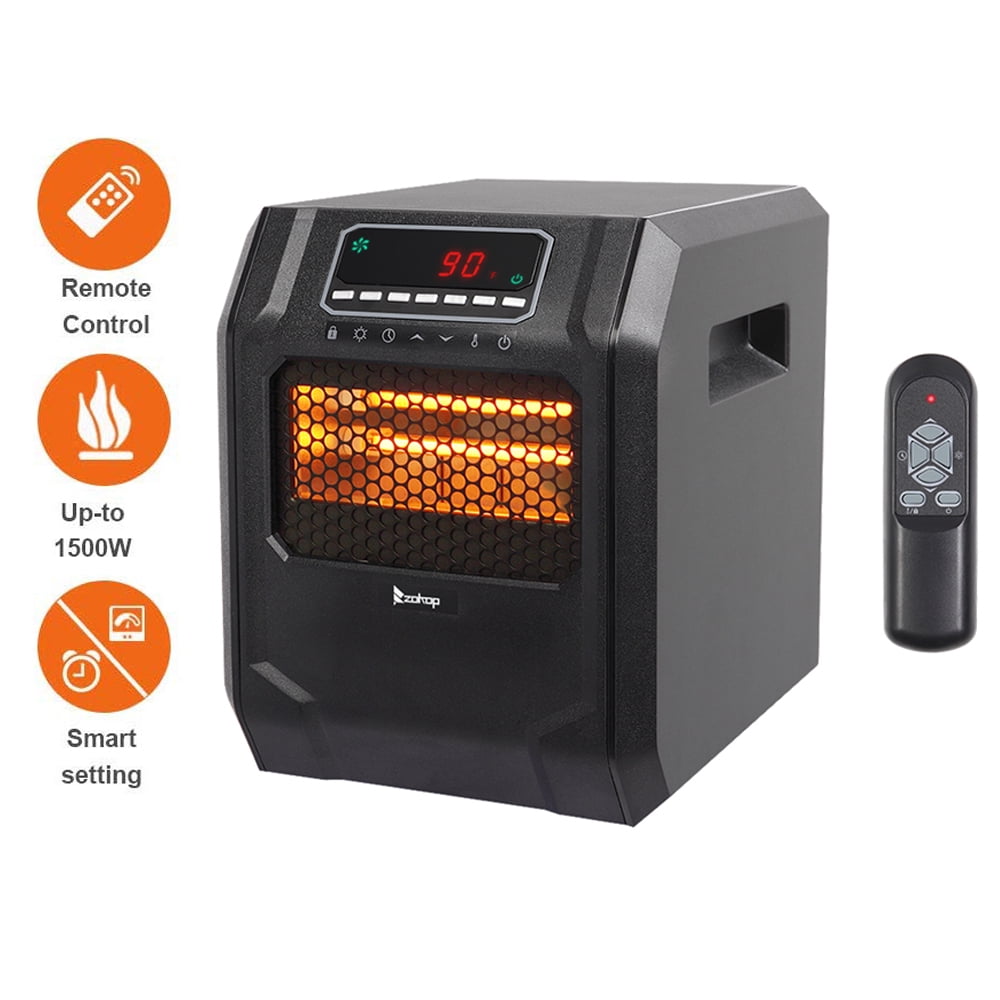 Infrared Quartz Heater, 1500W / 750W Portable Electric Space Heater with  Timer and Thermostat, Small Space Heater Fan with Remote Control for Office  Home, Overheat and Tip-Over Protection, L2743 - Walmart.com