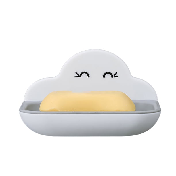 Jabonera De Doble Capa En Forma De Nube, Jabonera Sin Perforaciones Montada En La Pared, Jabonera Ampliada, Ahorrador De Jabón Para El Baño Del Hogar Sweethay HA028109-01