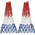thumbnail image 1 of 2 Pack Heavy Basketball Net Rainproof Sunscreen, Red White Blue Bold Polyester Braided Rope, 12 Loops for Indoor Outdoor Professional Competitions, 1 of 7