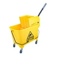 thumbnail image 2 of AMLESO Mop Bucket on Wheels 42x28x62cm Ergonomic PP Material Yellow for Commercial Cleaning Potable Handle 20L Capacity, 2 of 9