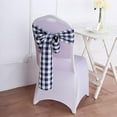 BalsaCircle 5 Gingham Checkered Polyester Chair Sashes Navy Blue White ...
