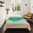 thumbnail image 4 of Geometric Green Tapestry for Bedroom Wall Hanging Tapestry, Ocean Wave Stripes Modern Abstract Beach Ceiling Backdrop Tapestries Poster Blanket Wall Decor for Teens Room Living Room Dorm 59" x 90", 4 of 8