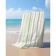 thumbnail image 4 of Green Pink Stripes Beach Towels Oversized Super Absorbent, Gradient Geometric Smear Art Paint Lightweight Bath Towel Quick Dry Sets For Bathroom/Pool/Rv Camping/Beach Play/Gym Room/Picnic 31"x62", 4 of 8