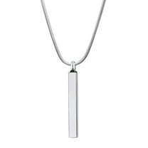 Silver Bar Cremation Memorial Stainless Steel Ashes Holder Necklace Keepsake Jewelry with Funnel Kit and Velvet Jewelry Box