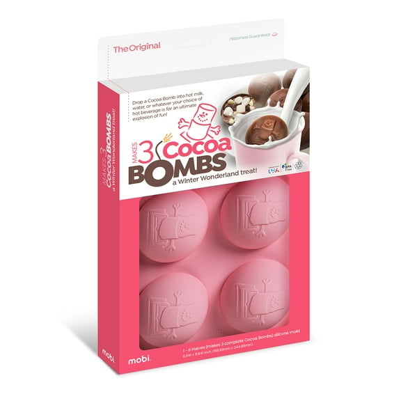 Mobi Hot Chocolate Cocoa Bombs Silicone Mold, S'Mores Man, for Making 3 "Bombs"