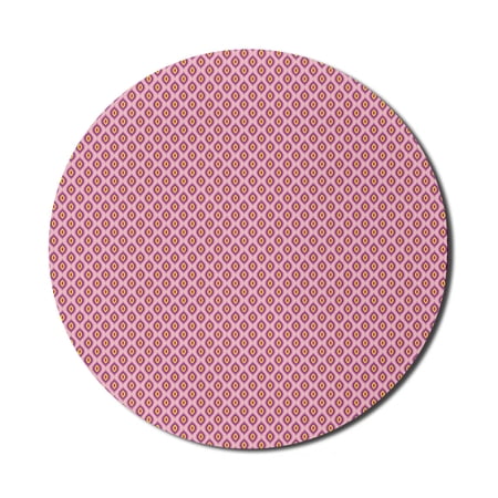Abstract Mouse Pad for Computers  Eastern Inspired Colorful Oriental Motif Modernistic Style Repetition  Round Non-Slip Thick Rubber Modern Gaming Mousepad  8  Round  Rose Multicolor  by Ambesonne