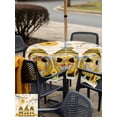 thumbnail image 5 of Outdoor Tablecloth with Umbrella Hole for Patio/Picnic/Party/Camping, Yellow Bees Gnomes Waterproof Table Cloth Square Cover Washable, Spring Floral Branches Pastoral (54"x 54"), 5 of 8