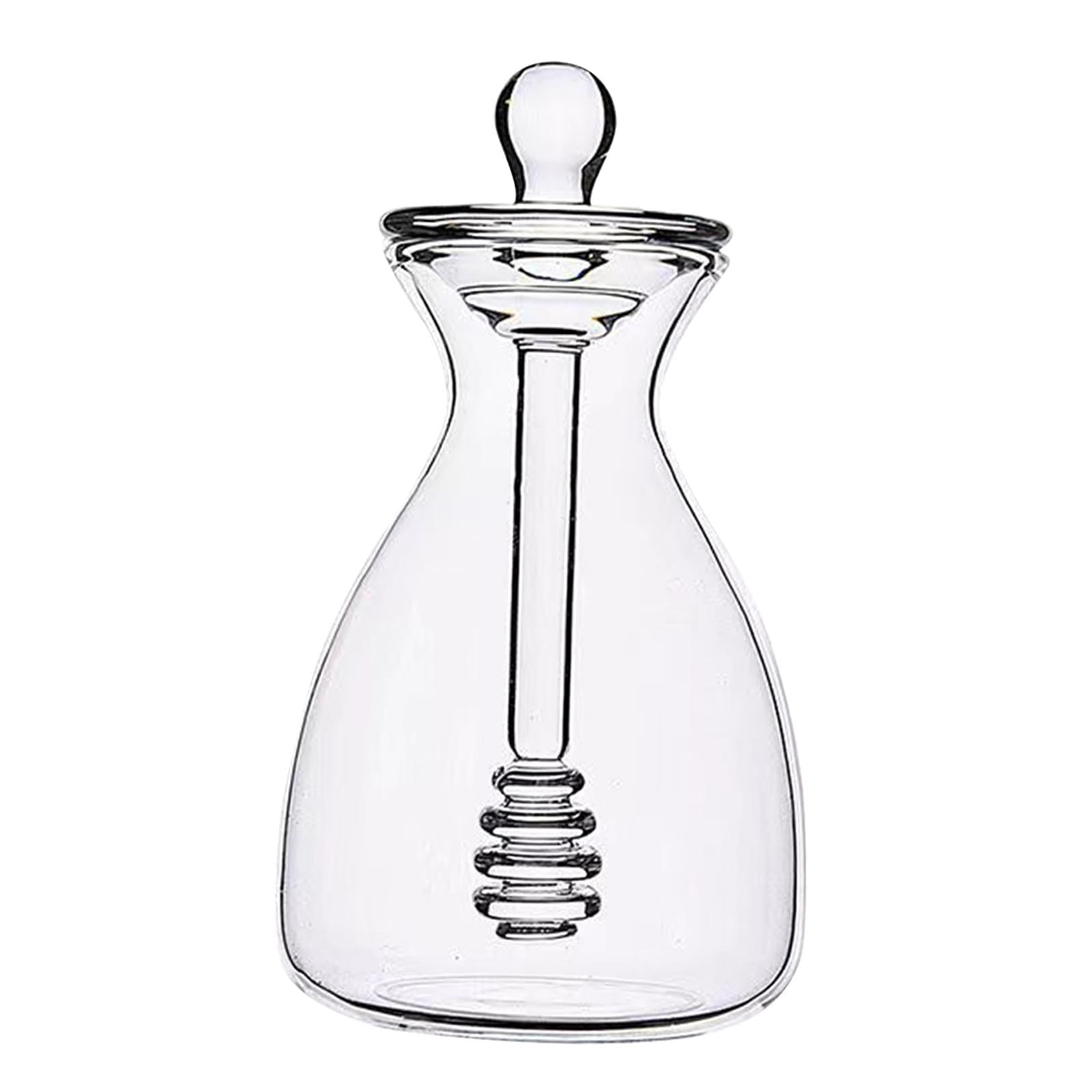 Glass Honey Pot Glass Beehive Honey Pot Office Syrup with Dipper and Lid Dining Table Honey Storage Container Honey Bee Pot