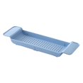thumbnail image 2 of Expandable Bath Shelf Tub Tray Adjustable Length Bathtub Organizer Tray with Drain Hole Towel Rack for   Pink, 2 of 9