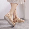 thumbnail image 2 of Vedolay Women's Shoes Women's Sandals Summer Flat Thong Cross Strappy Trendy Shoes,Beige 7, 2 of 5
