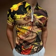 thumbnail image 2 of Psychedelic Pig Head Colorful Men Zipper T-shirt Summer Casual Short Sleeve T-shirt Top, 2 of 7