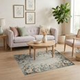 thumbnail image 3 of ODIKA 4'x6' Washable Area Rug Non-Slip, Chair-Friendly, Flatwoven Beige Vintage Distressed Border Frame Traditional Bathroom Farmhouse for Home Office, Under Desk, 3 of 7