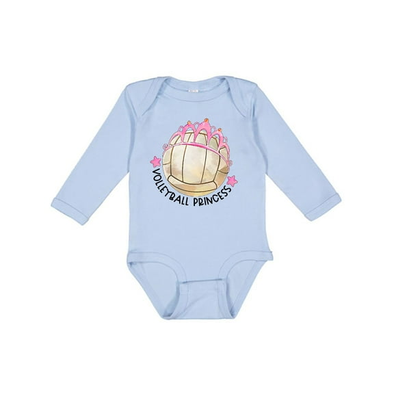 Inktastic Volleyball Princess- Tiara Girls Long Sleeve Baby Bodysuit