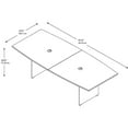 thumbnail image 6 of Bush Business Furniture 96W x 42D Boat Shaped Conference Table with Wood Base in Mocha Cherry, 6 of 7