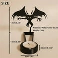 thumbnail image 3 of Halloween Candle Holder Spooky Ghost Tealight Shadow Caster Decorations Skeletons Black Metal Desk Candlestick Holder Ornament for Home Party,Scary Candle Stands Table Decor (Mothman) - C, 3 of 8