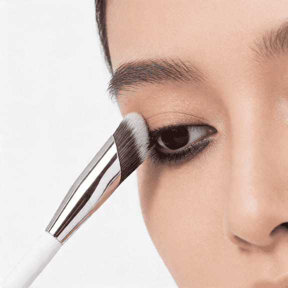 2‑Pack Angled Concealer Makeup Brushes, Soft Precision Under Eye Concealer & Nose Contour Brush, Synthetic Bristles Face Blending Makeup Tool for Cream & Liquid Cosmetics