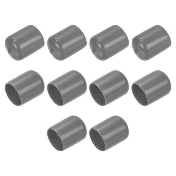 10pcs Rubber End Caps 21mm ID Vinyl Round End Cap Cover Screw Thread Protectors Dark Grey