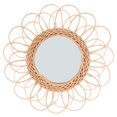 thumbnail image 1 of 1Pc Khaki Wall mounted Willow Weaving Makeup Mirror Decorative Home Accessory, 1 of 9