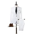 thumbnail image 1 of Men Business Formal Suit Set Slim Fit Wedding Blazer Pants 2 Piece, 1 of 2