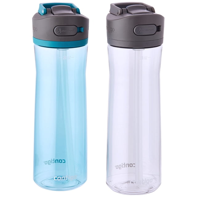 Botella de agua Contigo Ashland 2.0, a prueba de fugas, 710 ml, paquete de 2