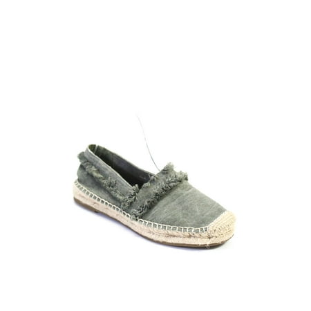 

Pre-owned|Joie Womens Canvas Fringe Slip On Espadrilles Flats Green Size 37 7