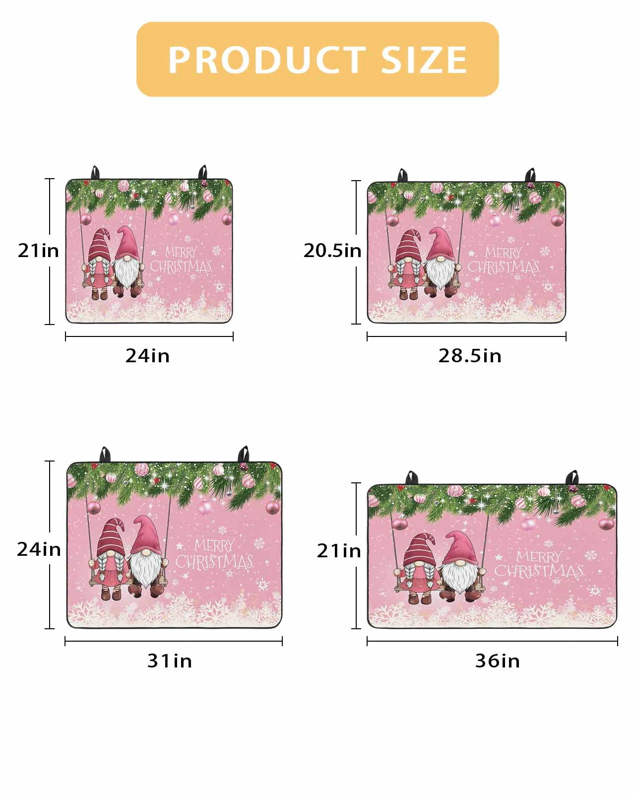 Large Induction Cooktop Protector Mat Pink Gnomes Christmas Stove Top Covers for Electric Stove, Xmas Berry Balls Snowflake Decorative Stove Burner Cover Mats, Glass Top Stove Cover