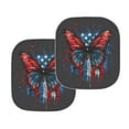 thumbnail image 3 of KUIFORTI Butterfly Car Sun Shade Windshield Foldable Windshield Cover Sun Shade for SUV Trucks Sedan,2 Pieces USA Flag Sun Visor for Car Windshield for Women, 3 of 5