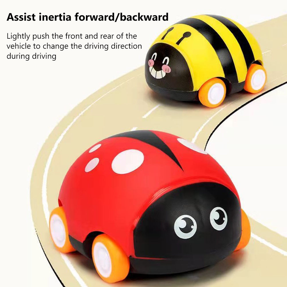 Cartoon Insect Friction Inertia Toy Car for Kids Double Sided Pull Back ...