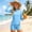 Blue, variant on Cethrio Girls' Rash Guard Swimsuits, 2 Piece Surfing Beach Long Sleeve Kids' Swimwear Bathing Suit Pink Size 12