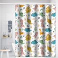 thumbnail image 3 of Baby Dinosaur Shower Curtains Colorful Dino Print Design Wild Animals for Neutral Child Bathroom Decor Waterproof Polyester Fabric 72x84 Inch Shower Curtains Sets with Hooks, 3 of 6