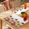 thumbnail image 4 of Retro Yellow Placemats Set of 2, Red Daisy Floral Watercolor Plants Farmhouse Non-Slip Place Mats Washable Table Mats for Kitchen Dining Table Decorations Indoor/Outdoor, 4 of 9