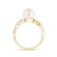 thumbnail image 2 of Angara Freshwater Cultured Pearl Infinity Ring with Diamonds in 14K Yellow Gold for Women | June Birthstone Jewelry for Her, 2 of 5