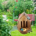 thumbnail image 6 of Grusce Bee House with Feeder, Wood Bee Habitat with Rope, Decorative Hanging House, Moth Feeder for Garden Patio Balcony, 6 of 10