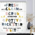 thumbnail image 3 of Kids Boys Inspirational Shower Curtain Set 72Wx72H Inches Funny Bathroom Rules Motivational Quotes Positive Cute Girls Waterproof Bathroom Curtain with 12 Hooks, 3 of 3