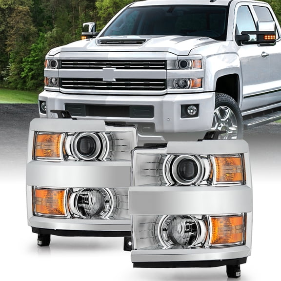 2015-2019 Chevy Silverado 2500HD 3500 HD Chrome Projector Headlights Headlamps