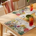thumbnail image 4 of Romantic Retro Placemats Set of 8, Flower Leaf Non-Slip Place Mats Washable Table Mats for Kitchen Dining Table Decorations Indoor/Outdoor, 4 of 9