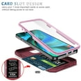 thumbnail image 4 of Compatible with iPhone 14 Pro Max with Slide Cover Lens Protection & Kickstand, Built-in 360° Rotate Ring Stand Magnetic Card Slot Hybrid Cover Case for iPhone 14 Pro Max 6.7 inch - Pink+Dark Red, 4 of 11