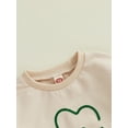 thumbnail image 6 of aturustex Toddler Boys Girls Irish Sweatshirt Romper 0-18M Infant Baby Long Sleeve Bodysuits Pullovers Round Neck Rompers Clover Embroidery Jumpsuit Lse Cute Comfy Casual Spring Fall Outfits, 6 of 8
