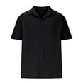 thumbnail image 2 of CYiJun George Linen Button Down Shirt for Men Summer Short Sleeve Beach Wedding Vacation Casual Shirts, 2 of 8